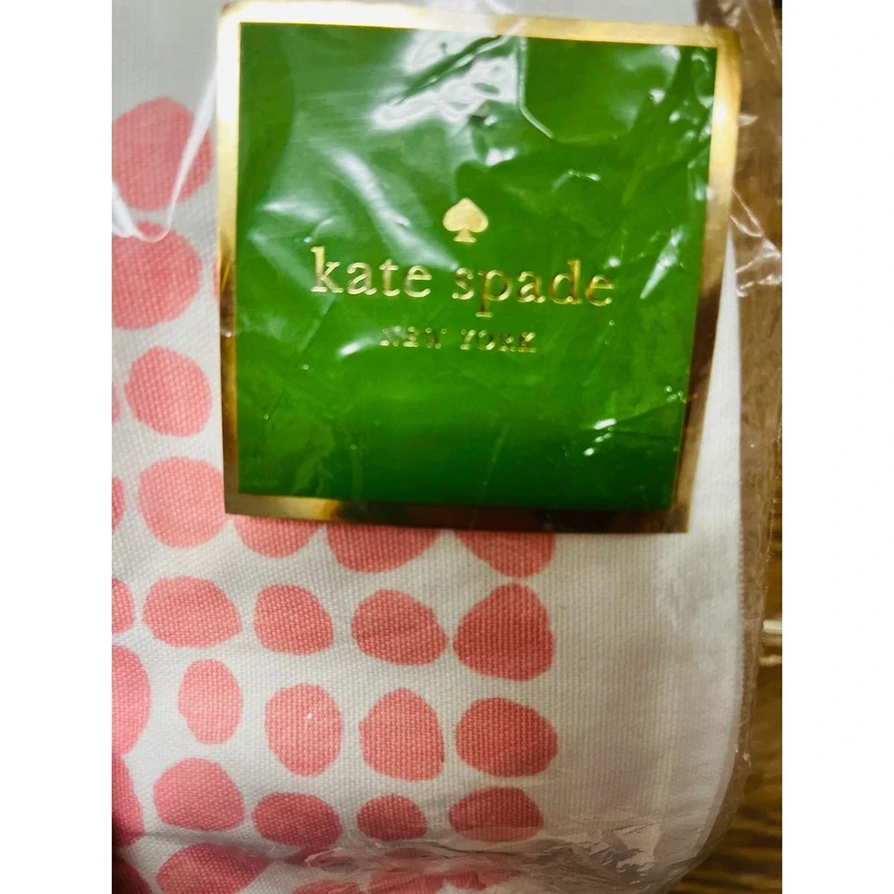 Kate Spade Pillow Covers 10x20 Ikat Dot Stamp Blush Pink White Set of 2 NEW